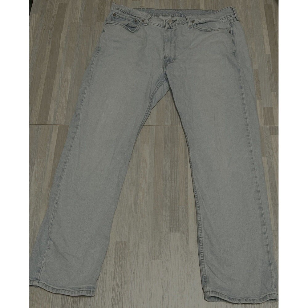 Levis 514 Jeans Mens 38x30 Light Wash Blue Straight Fit Stretch Denim Zip Fly
